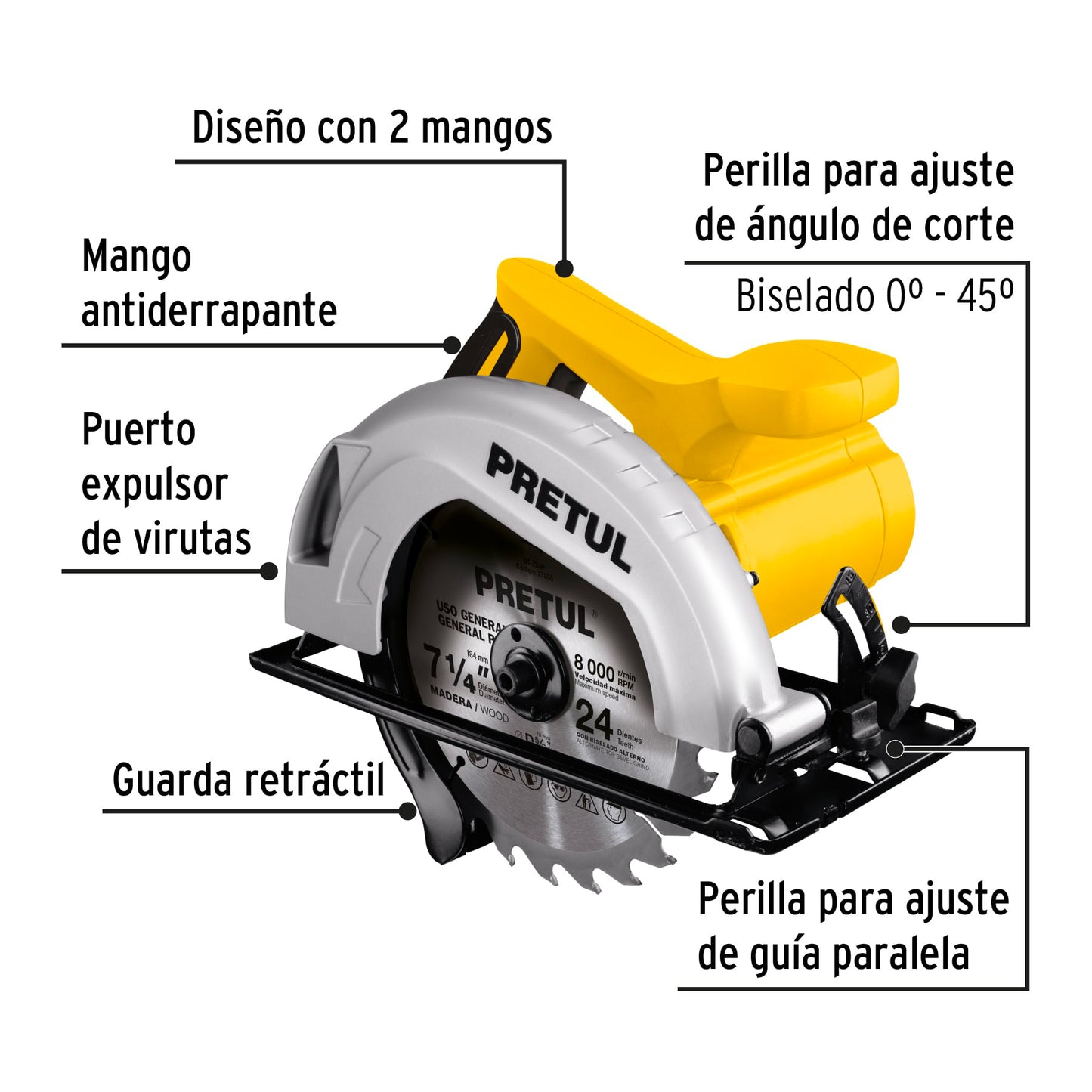 Sierra circular 7-1/4' 1200 W, Pretul SICI-7-1/4P 27098 MM0