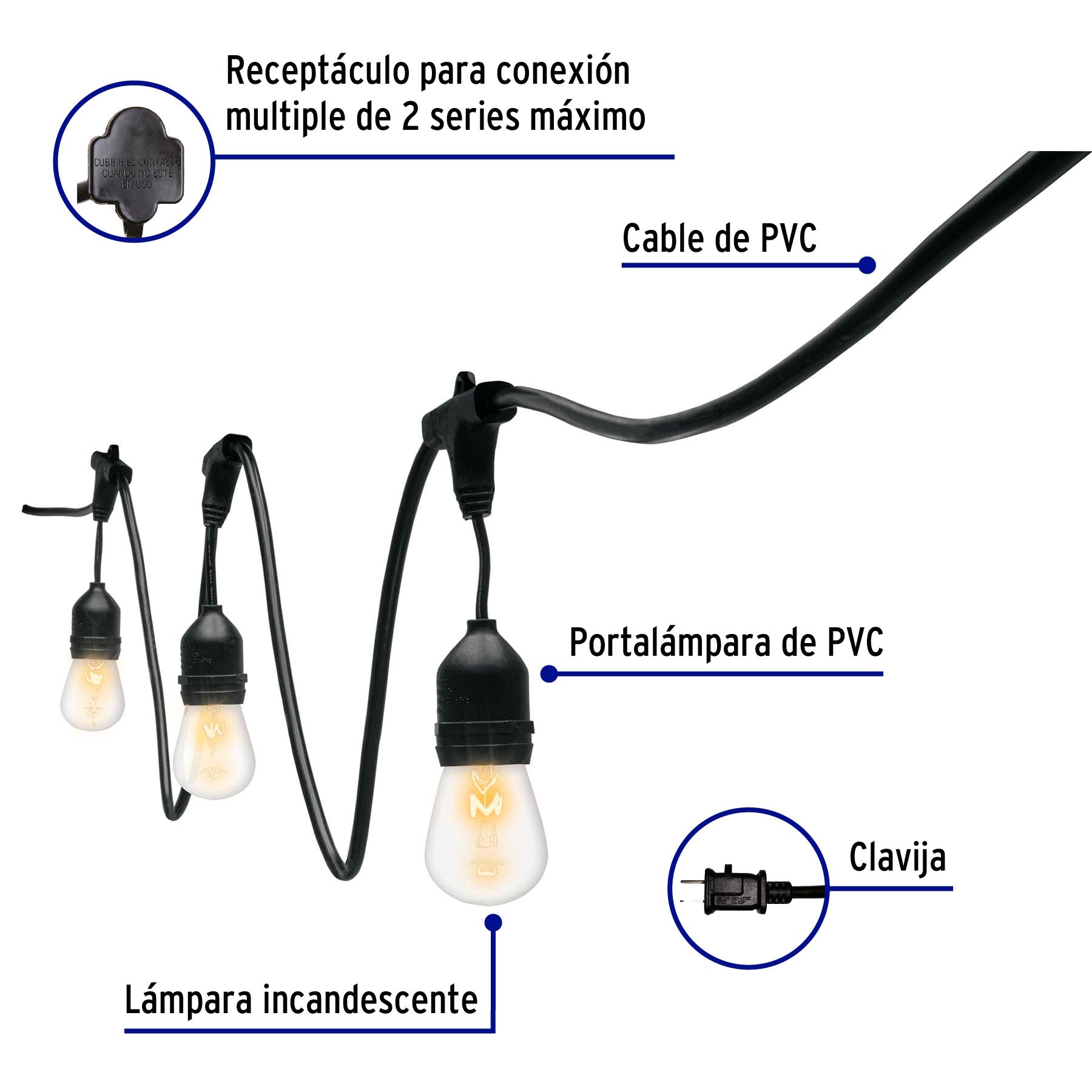 Serie de 14.6 m con 24 luces incandescentes para exterior SL-14I 49993 MM00