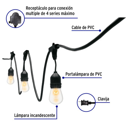 Serie de 7.3 m con 12 luces incandescentes para exterior SL-7I 49994 MM00