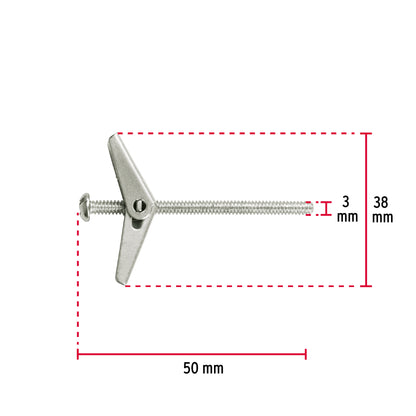 Caja con 100 sujetadores tipo mariposa de 1/8' x 2', Fiero SMA-1/8G 46967 MM00