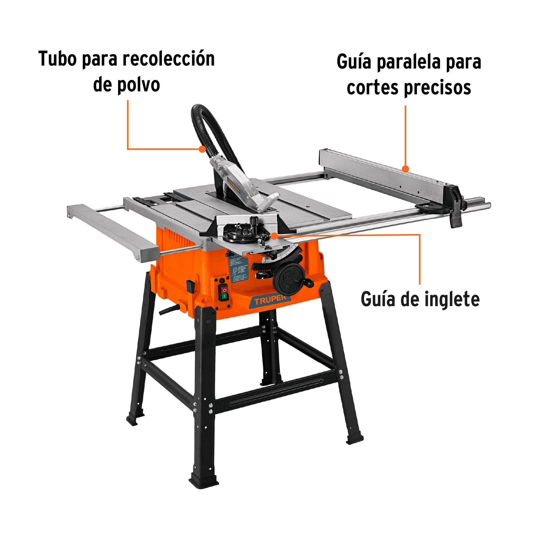 Sierra de mesa 10', 2-1/2 HP (1900 W), con base, Truper SME-10B 101796 MM1