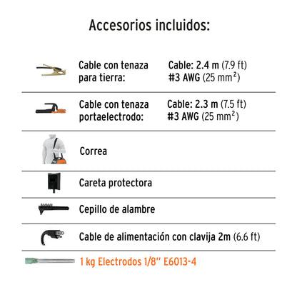 Soldadora inversora bi-voltaje 200 A, 127 V/220 V, Truper SOIN-130/200 16053 MM1