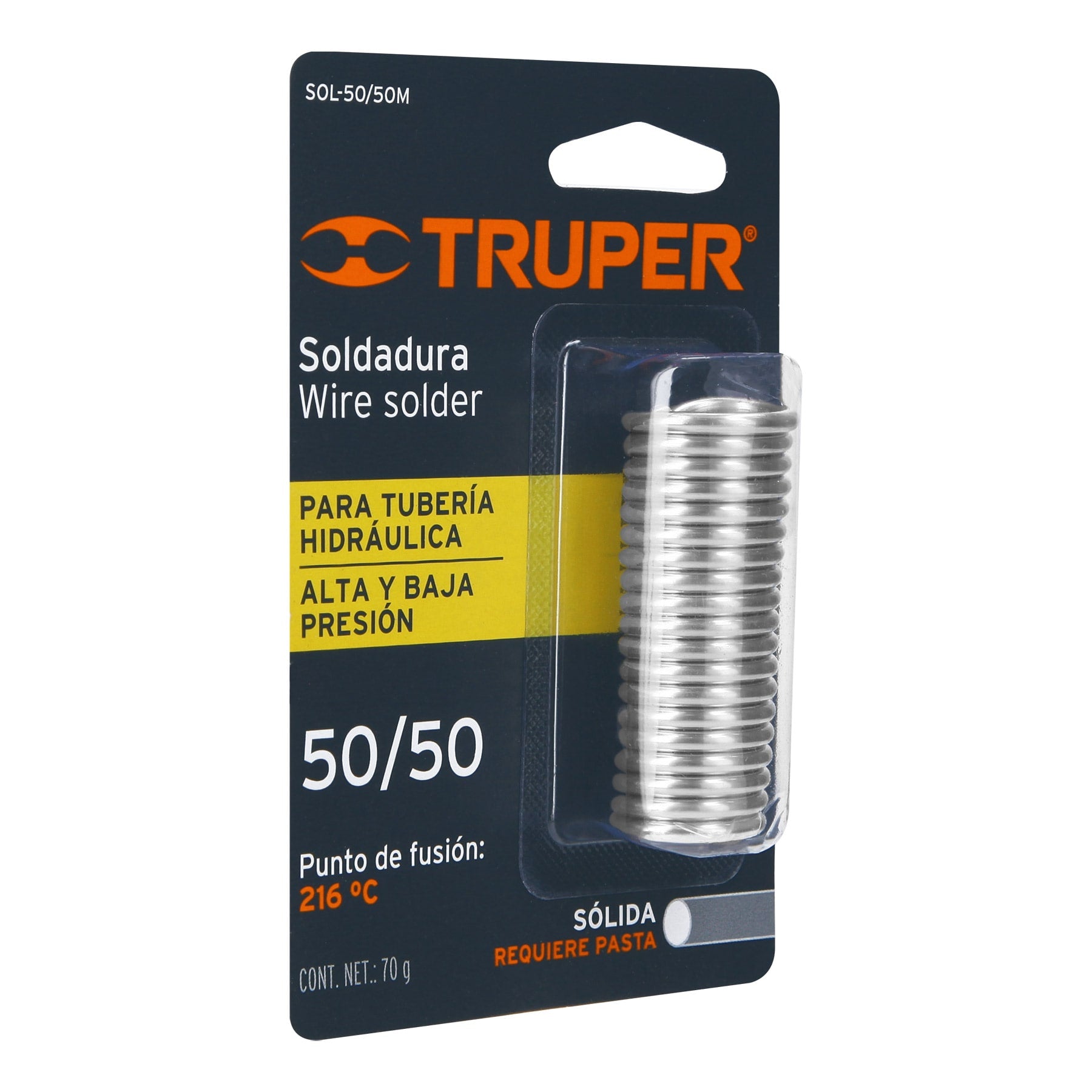 Mini soldadura sólida 50/50 para tubería hidráulica, 70 g SOL-50/50M 13288 MM1