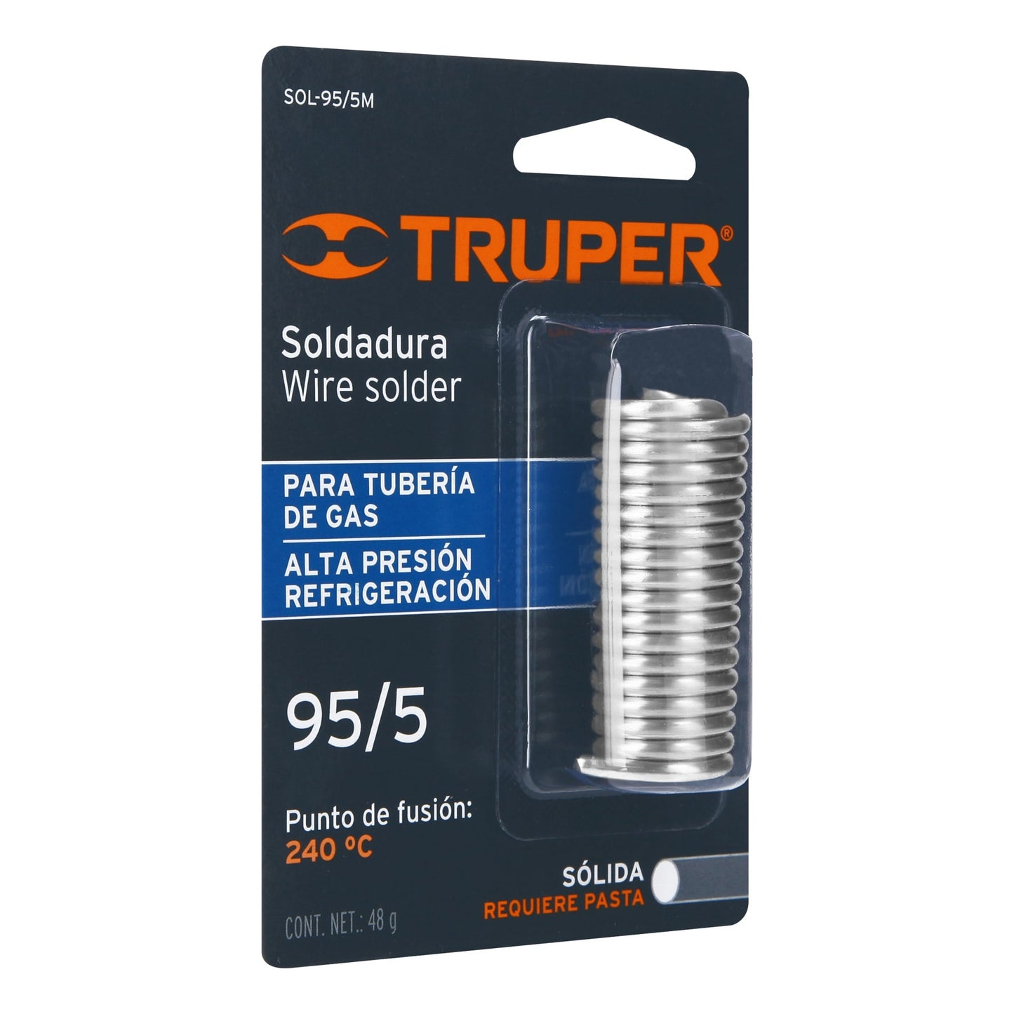 Mini soldadura sólida 95/5 para tubería de gas, 48 g SOL-95/5M 13289 MM1