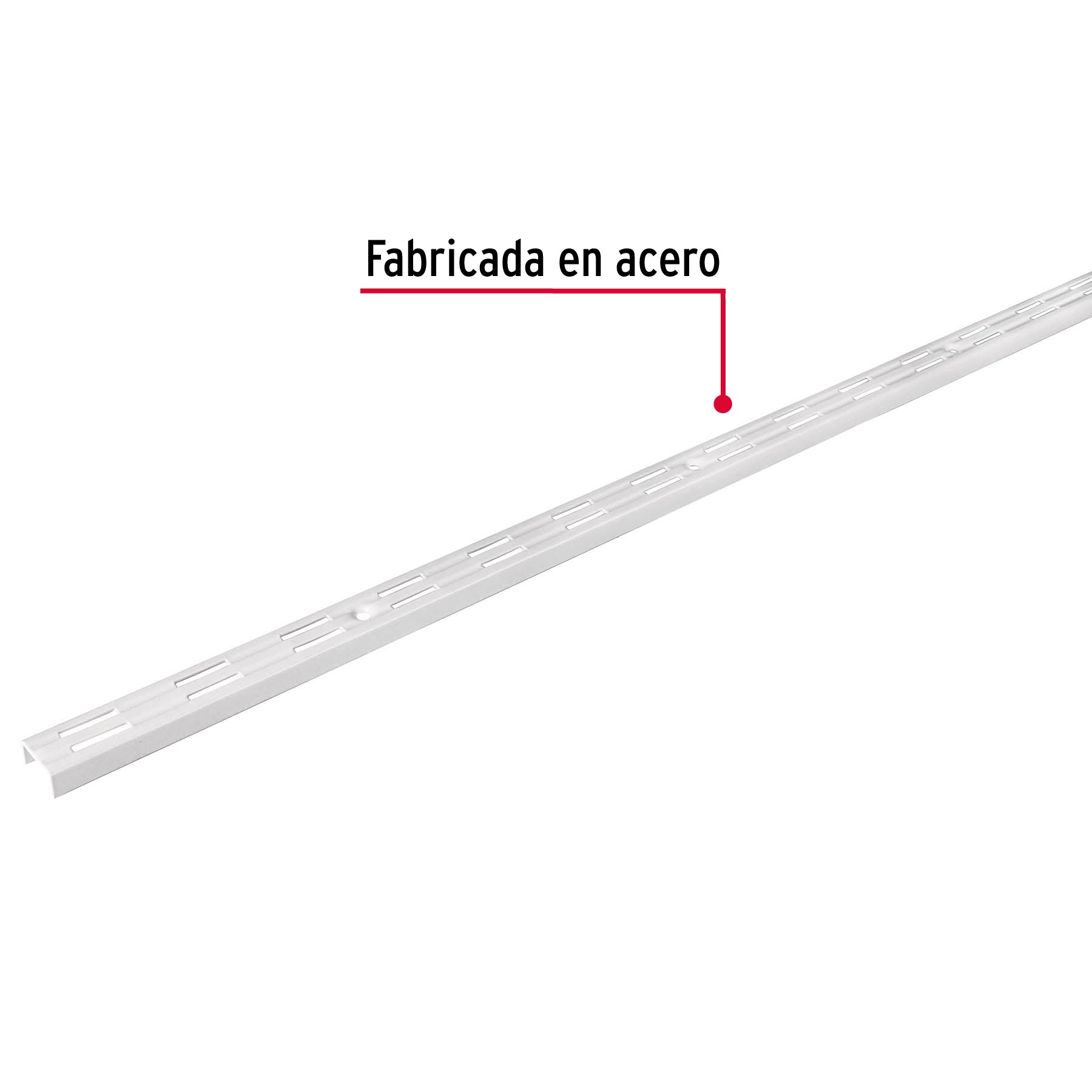 Cremallera doble blanca para ménsulas planas, 1m, Fiero SOMO-10CD 47717 MM00