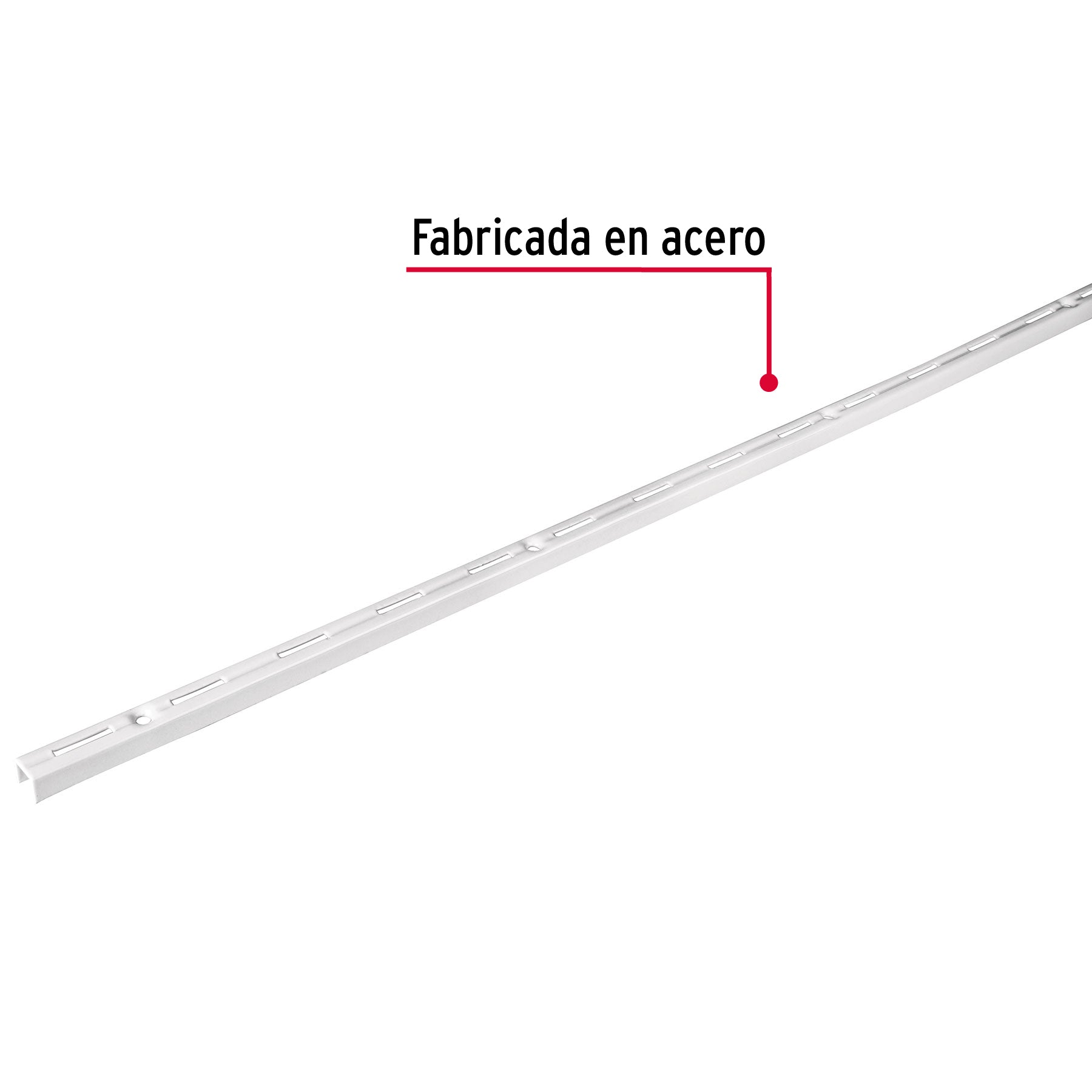 Cremallera sencilla blanca para ménsulas planas, 1m, Fiero SOMO-10CS 47710 MM00