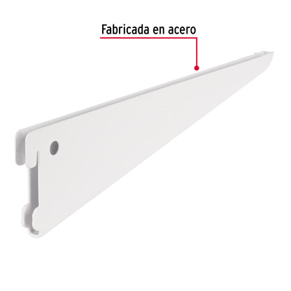 Ménsula plana blanca para cremallera doble, 27cm, Fiero SOMO-10MD 47714 MM00