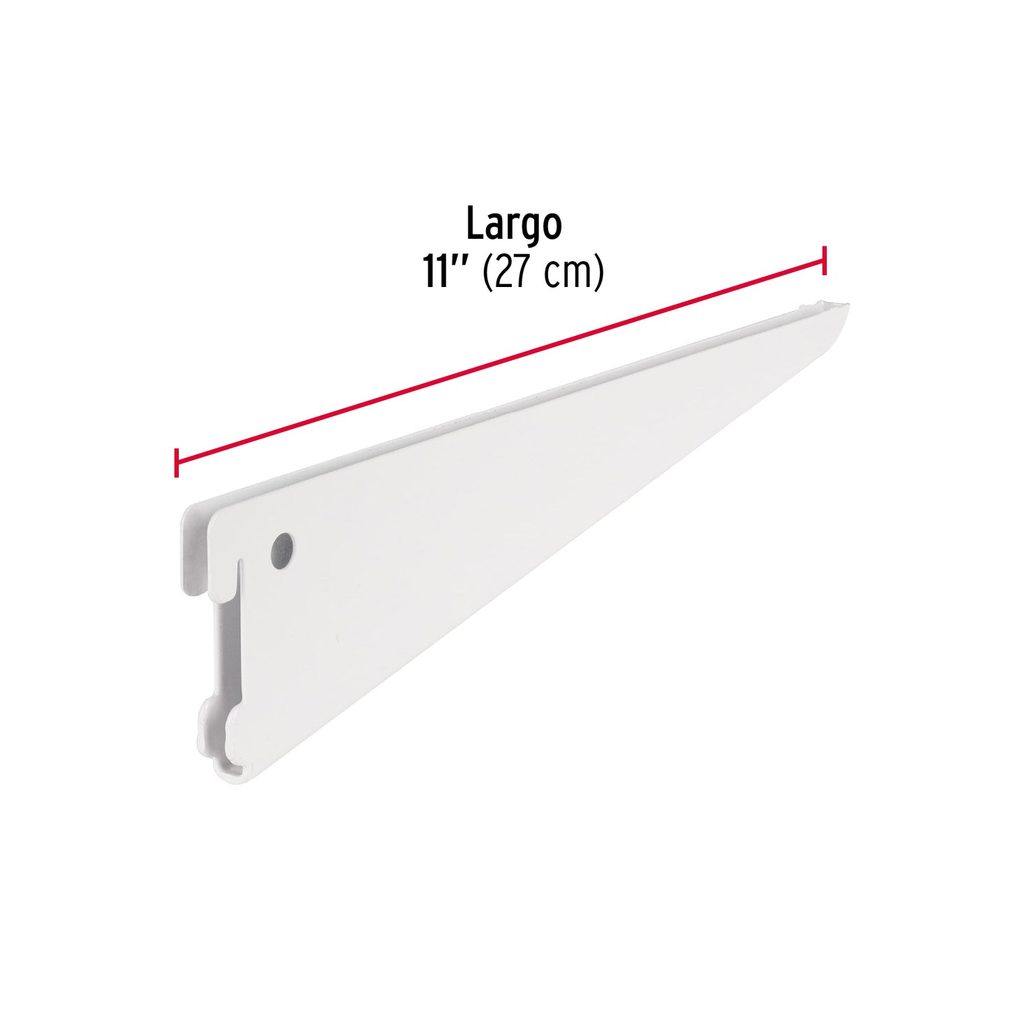 Ménsula plana blanca para cremallera doble, 27cm, Fiero SOMO-10MD 47714 MM00