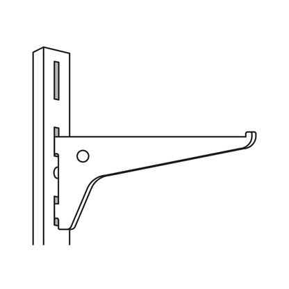 Ménsula plana blanca para cremallera sencilla, 25cm, Fiero SOMO-10MS 47708 MM00