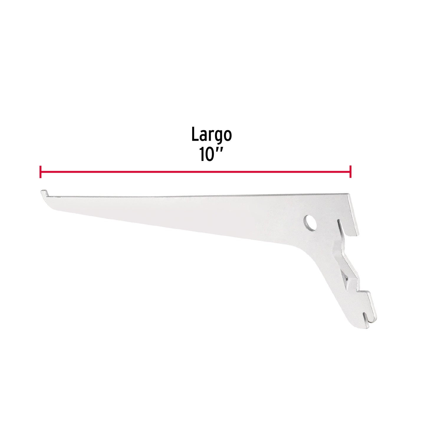 Ménsula plana blanca para cremallera sencilla, 25cm, Fiero SOMO-10MS 47708 MM00