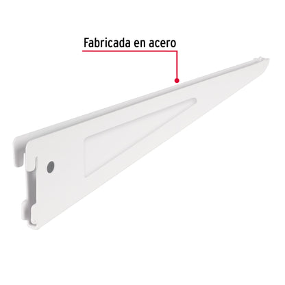 Ménsula plana blanca para cremallera doble, 32cm, Fiero SOMO-12MD 47715 MM00