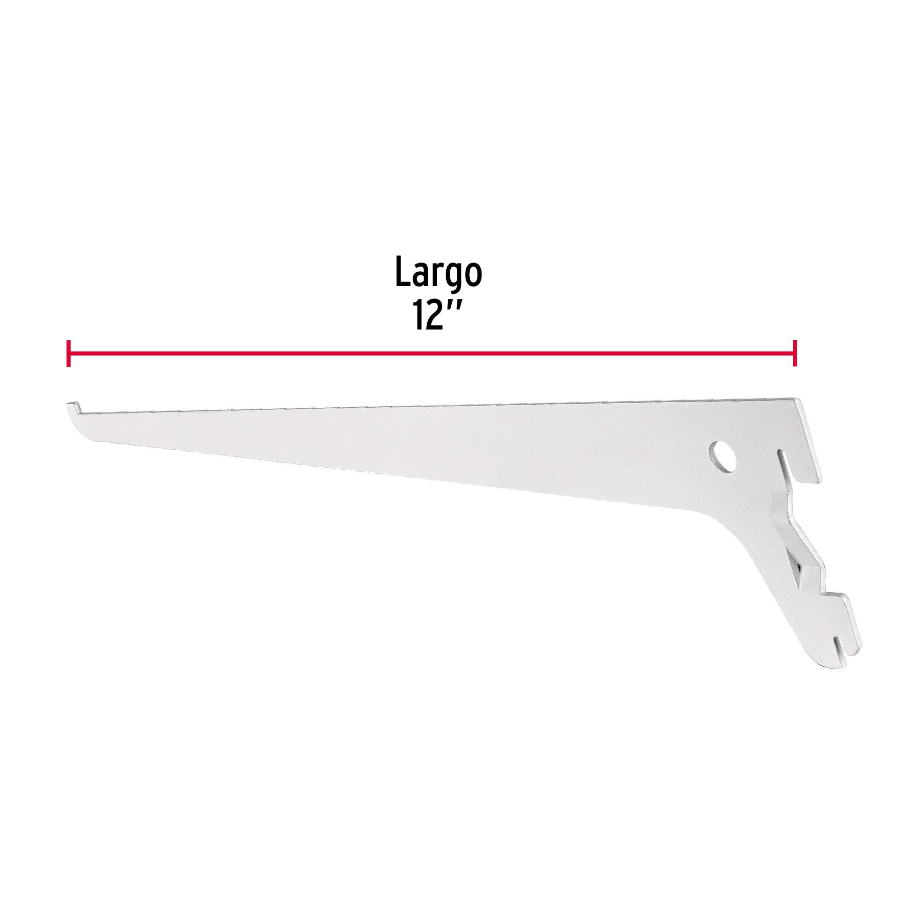 Ménsula plana blanca para cremallera sencilla, 30cm, Fiero SOMO-12MS 47709 MM00