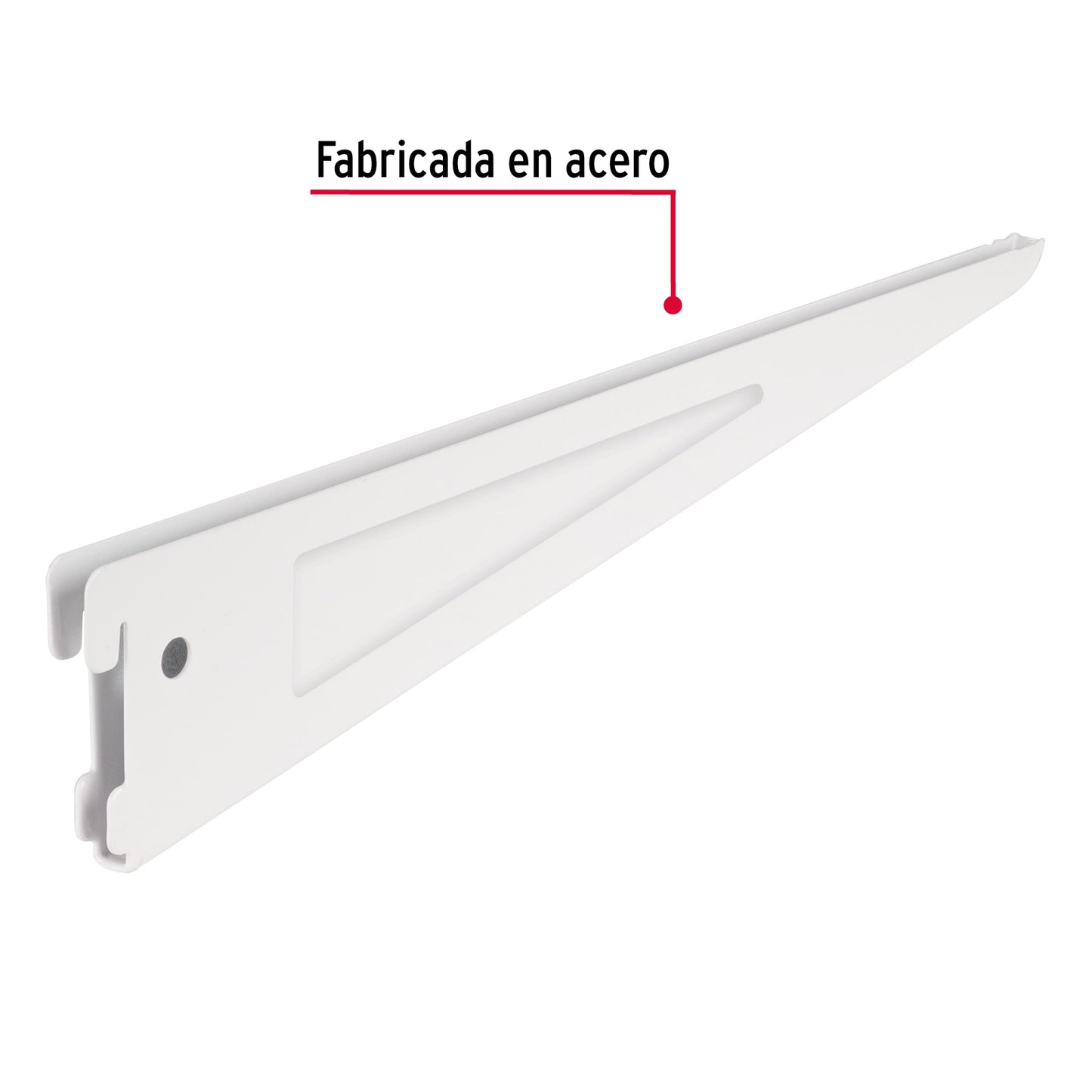 Ménsula plana blanca para cremallera doble, 37cm, Fiero SOMO-14MD 47716 MM00