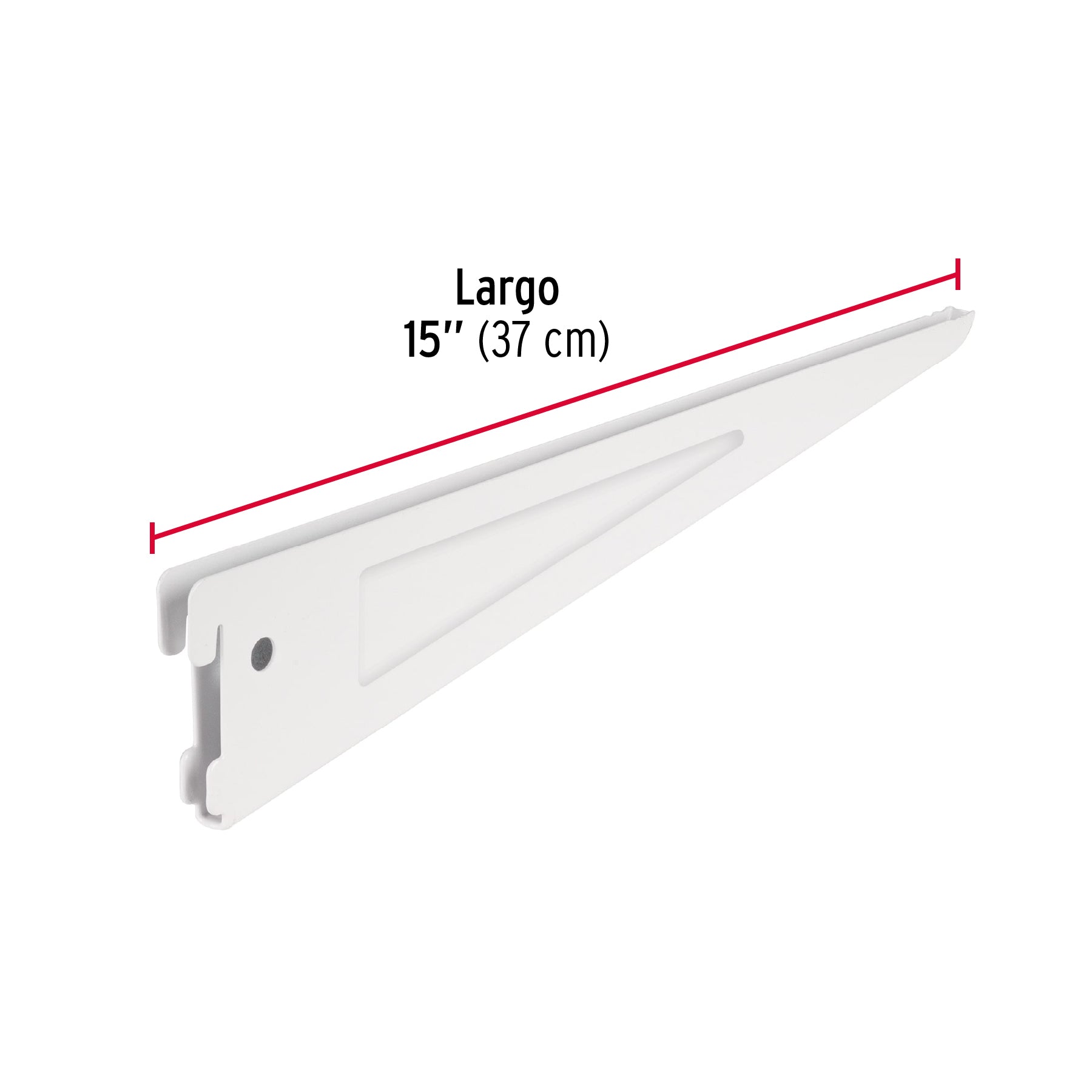 Ménsula plana blanca para cremallera doble, 37cm, Fiero SOMO-14MD 47716 MM00