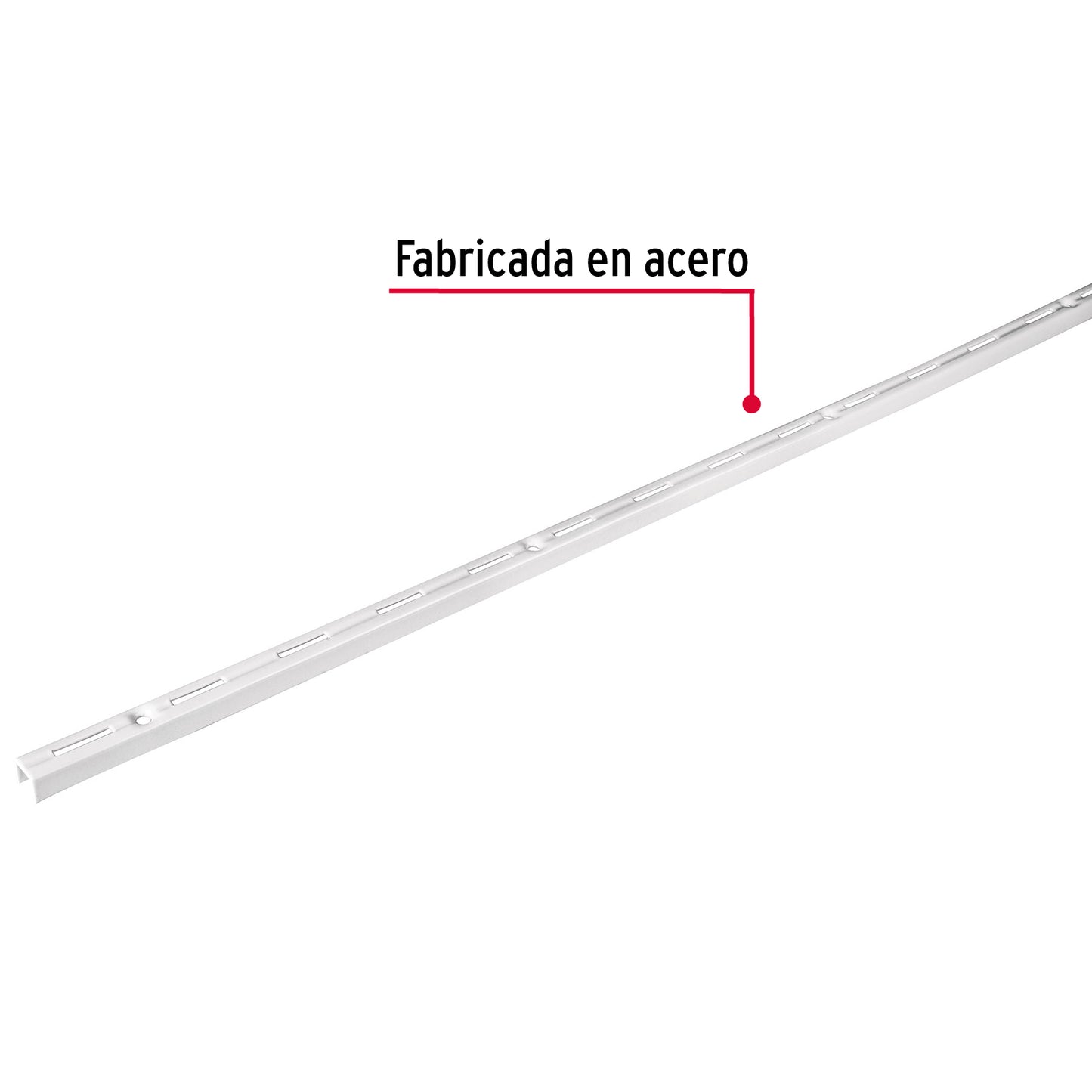 Cremallera sencilla blanca para ménsulas planas, 1.5m, Fiero SOMO-15CS 47711 MM00