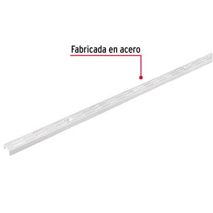 Cremallera doble blanca para ménsulas planas, 2m, Fiero SOMO-20CD 47719 MM00