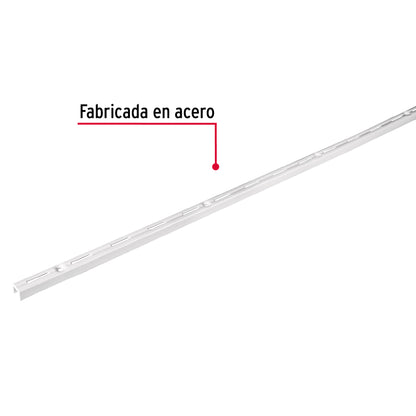 Cremallera sencilla blanca para ménsulas planas, 2m, Fiero SOMO-20CS 47712 MM00