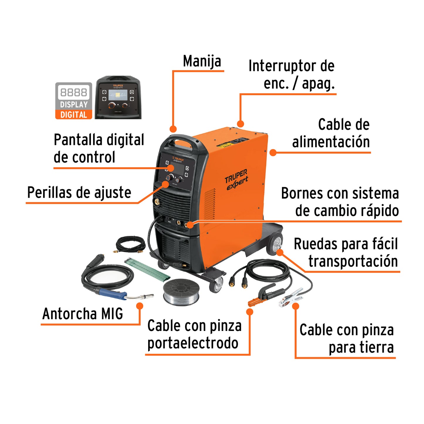 Soldadora multiproceso de 250 A, Truper Expert SOMU-250X 17259 MM1