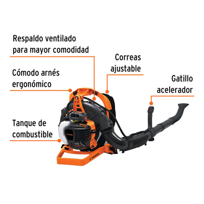 Sopladora con motor de 26cc a gasolina, tipo mochila, Truper SOPLA-26 18147 MM0