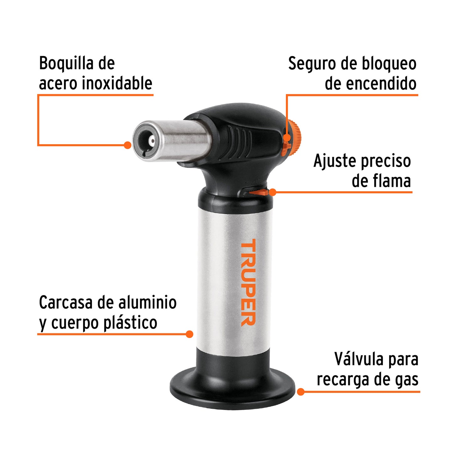 Mini Soplete recargable de gas butano, Truper SOPM-64 101968 MM00