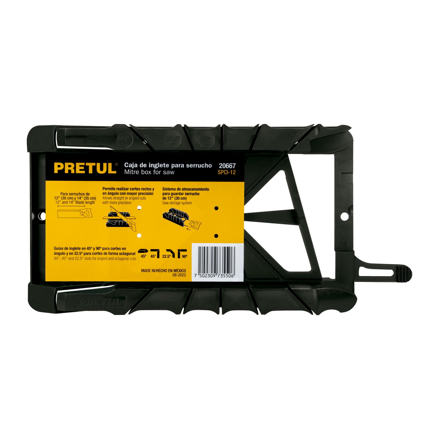 Caja de inglete para serrucho de costilla 12' y 14',Pretul SPCI-12 20667 MM00