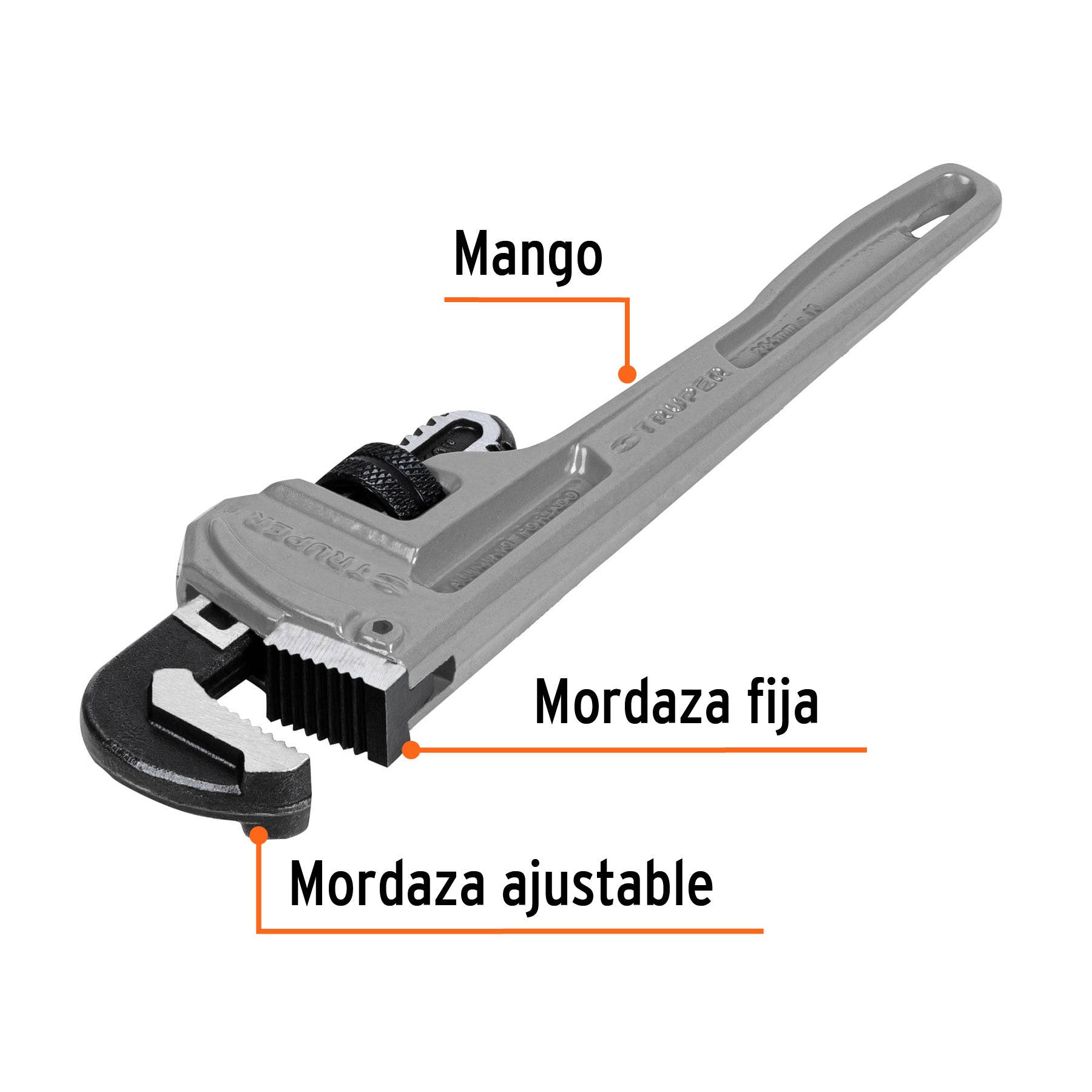 Llave stilson 10' cuerpo de aluminio, Truper STIA-10 15847 MM00