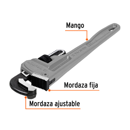 Llave stilson 12' cuerpo de aluminio, Truper STIA-12 15843 MM00