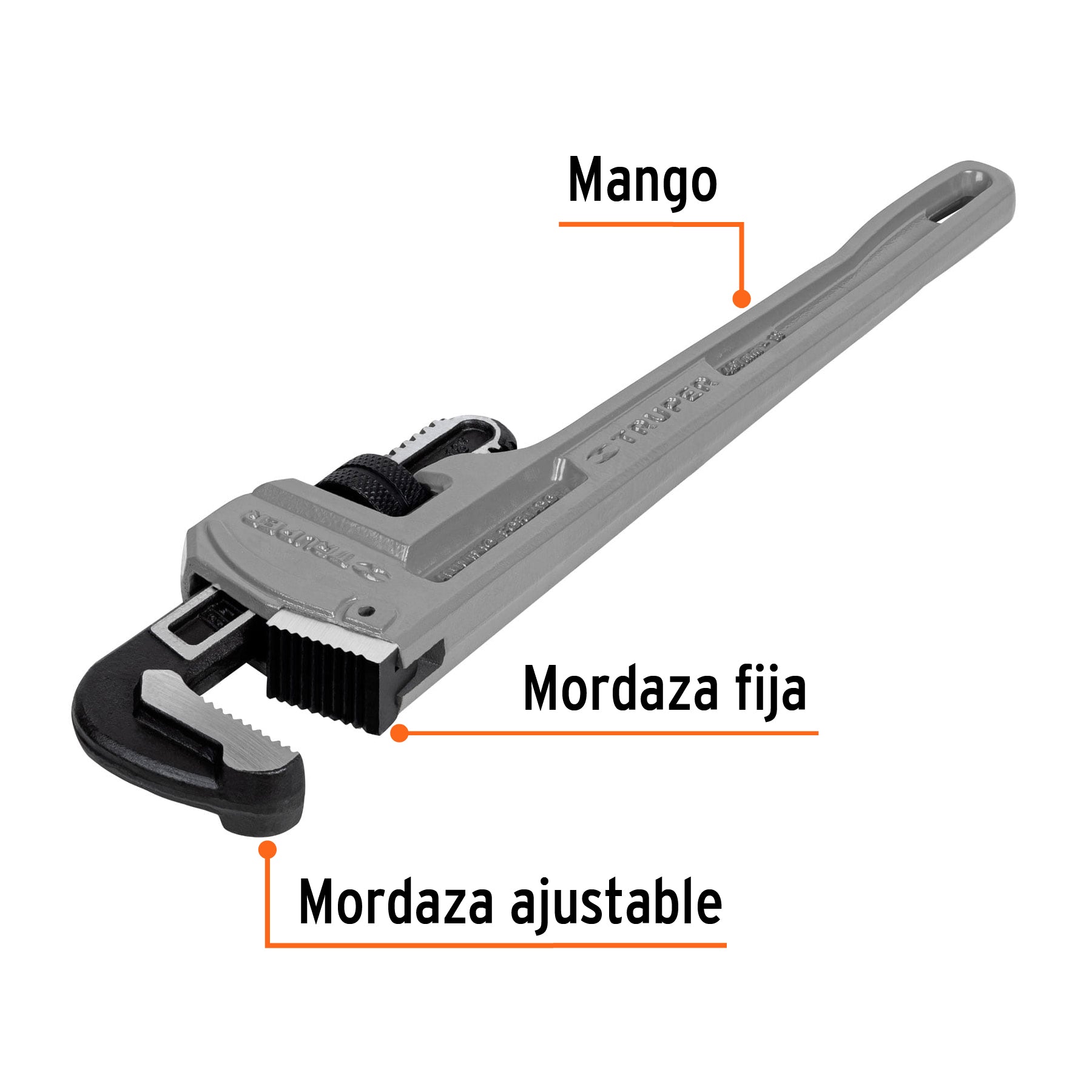 Llave stilson 18' cuerpo de aluminio, Truper STIA-18 15845 MM00