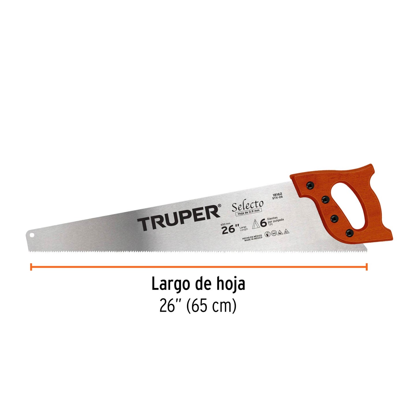 Serrucho 26' Selecto, 6 DPP, Truper STX-26 18162 MM00