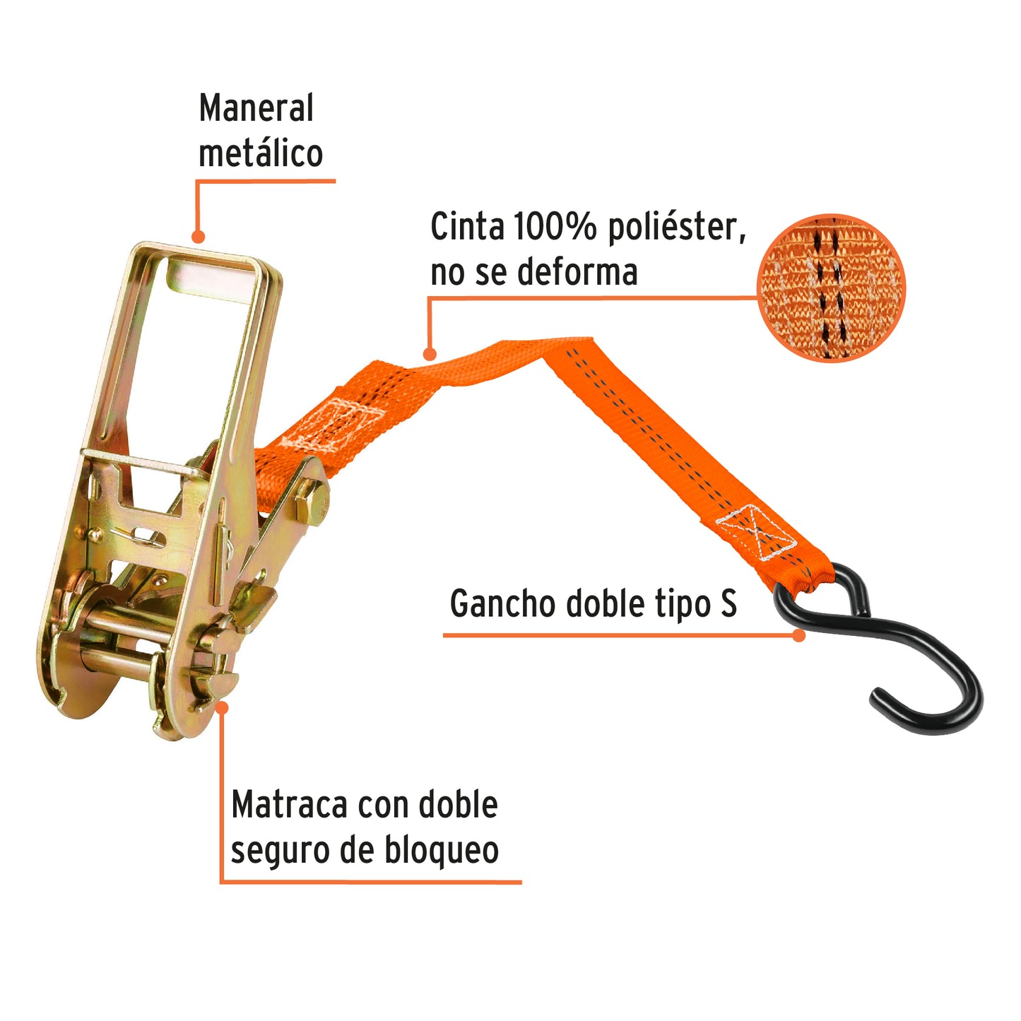 Juego de 2 sujetadores con matraca carga máxima 1125 kg SU-1125R 19282 MM00