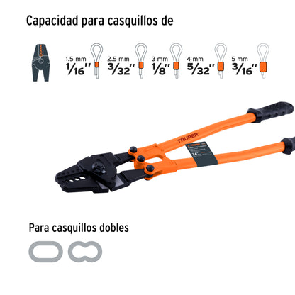 Suajadora 24' para casquillos con cortador de cable, Truper SUCA-24 102487 MM00