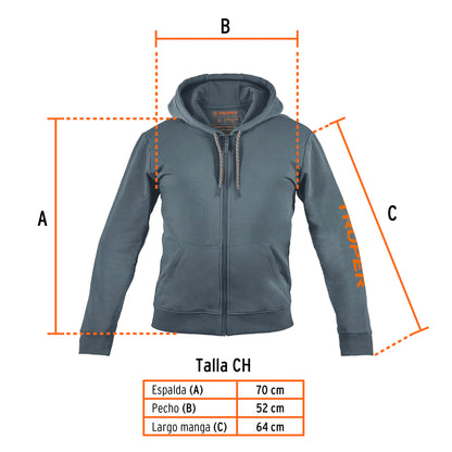 Sudadera gris para caballero, talla CH, Truper SUD-GC-CH 65031 MM3