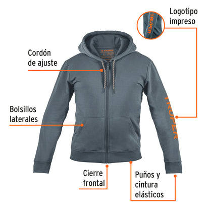 Sudadera gris para caballero, talla EG, Truper SUD-GC-XG 65034 MM3