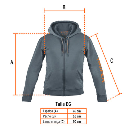 Sudadera gris para caballero, talla EG, Truper SUD-GC-XG 65034 MM3