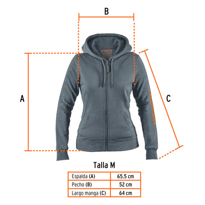 Sudadera gris para dama, talla M, Truper SUD-GD-M 65036 MM3