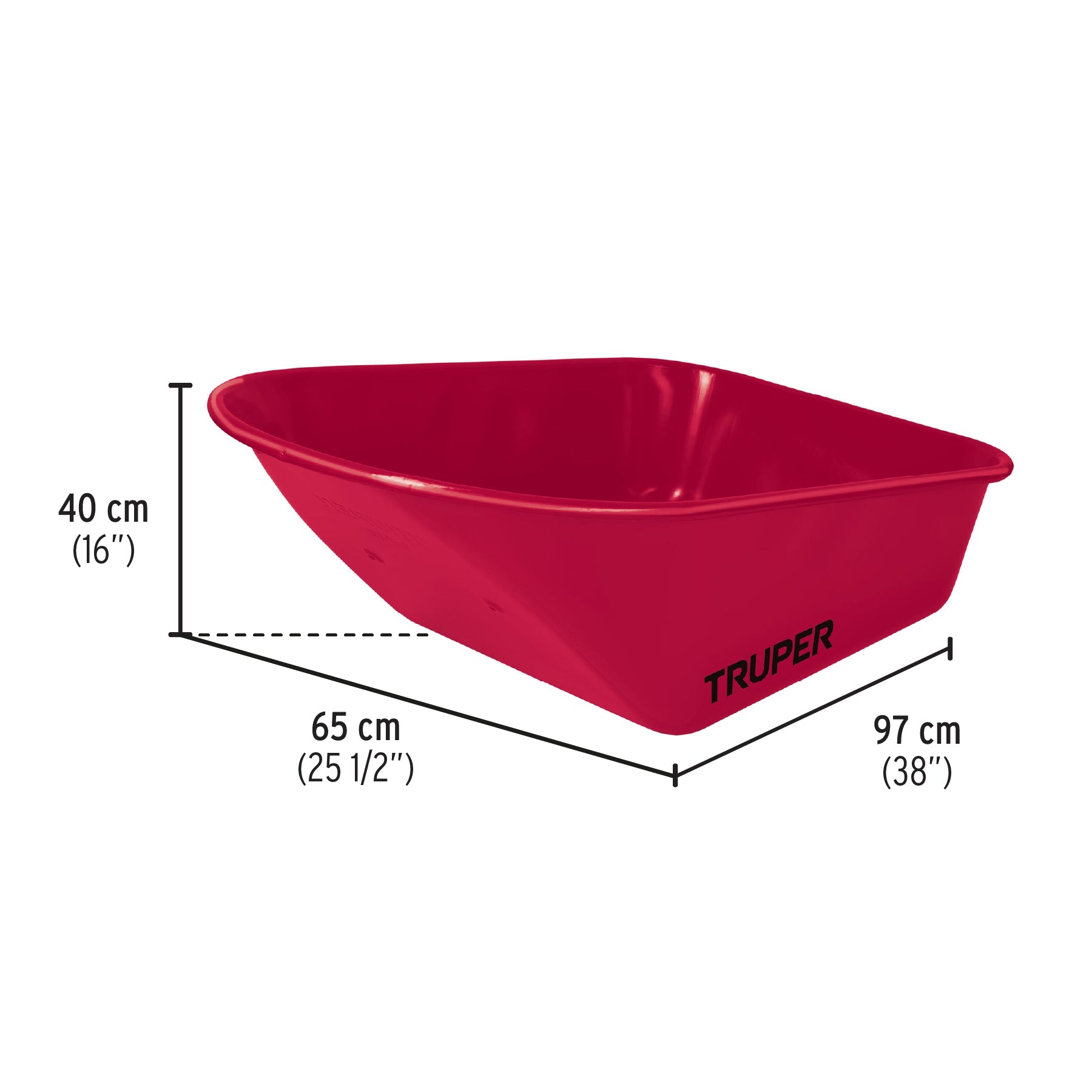 Carretilla 6 ft3 Imponchable, bastidores de madera, Truper T-6FF 10910 MM00