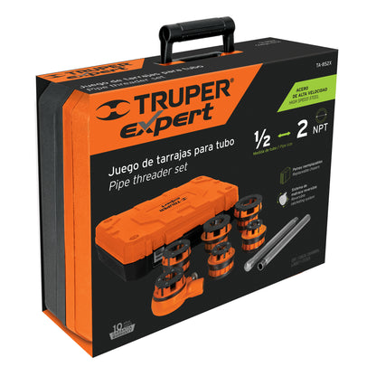 Juego de 7 tarrajas para tubo de 1/2' a 2', Truper Expert T-852X 15721 MM00