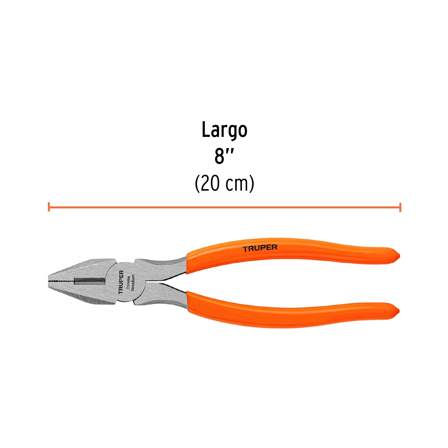 Pinza para electricista 8' mango de PVC, Truper T200-8 17308 MM00