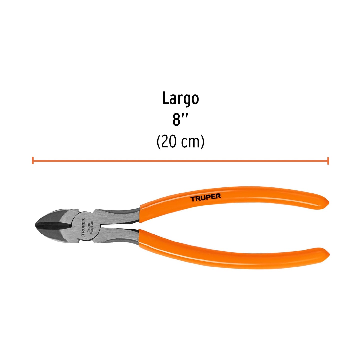 Pinza de corte diagonal 8' mango de PVC, Truper T202-8 12353 MM00