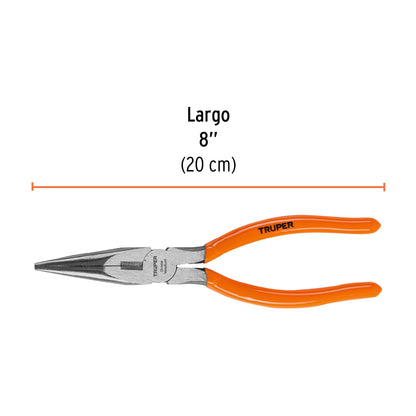 Pinza de punta y corte 8' mango de PVC, Truper T203-8 17310 MM00