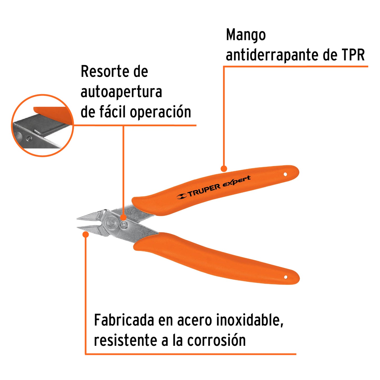 Pinza 5' de corte para electrónica, Truper Expert T275-5X 100662 MM00