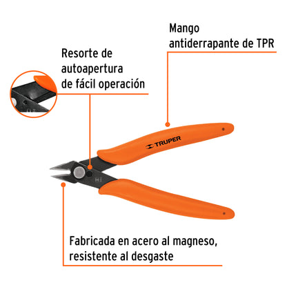 Pinza 5' de corte para electrónica, Truper T275-5 17314 MM00