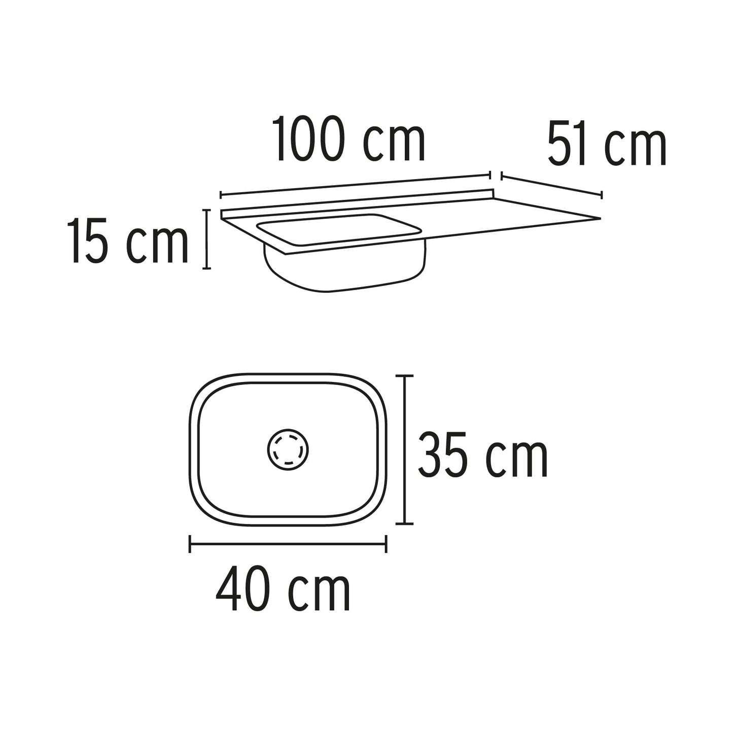 Tarja de empotrar 100x51cm tina derecha, Foset TA-1051D 49172 MM00