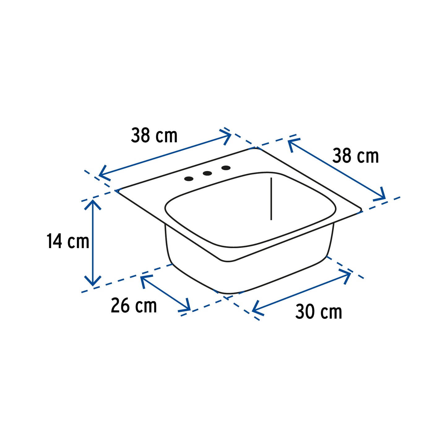 Tarja de empotrar sencilla 38x38cm, Foset Basic TA-38B 49208 MM00