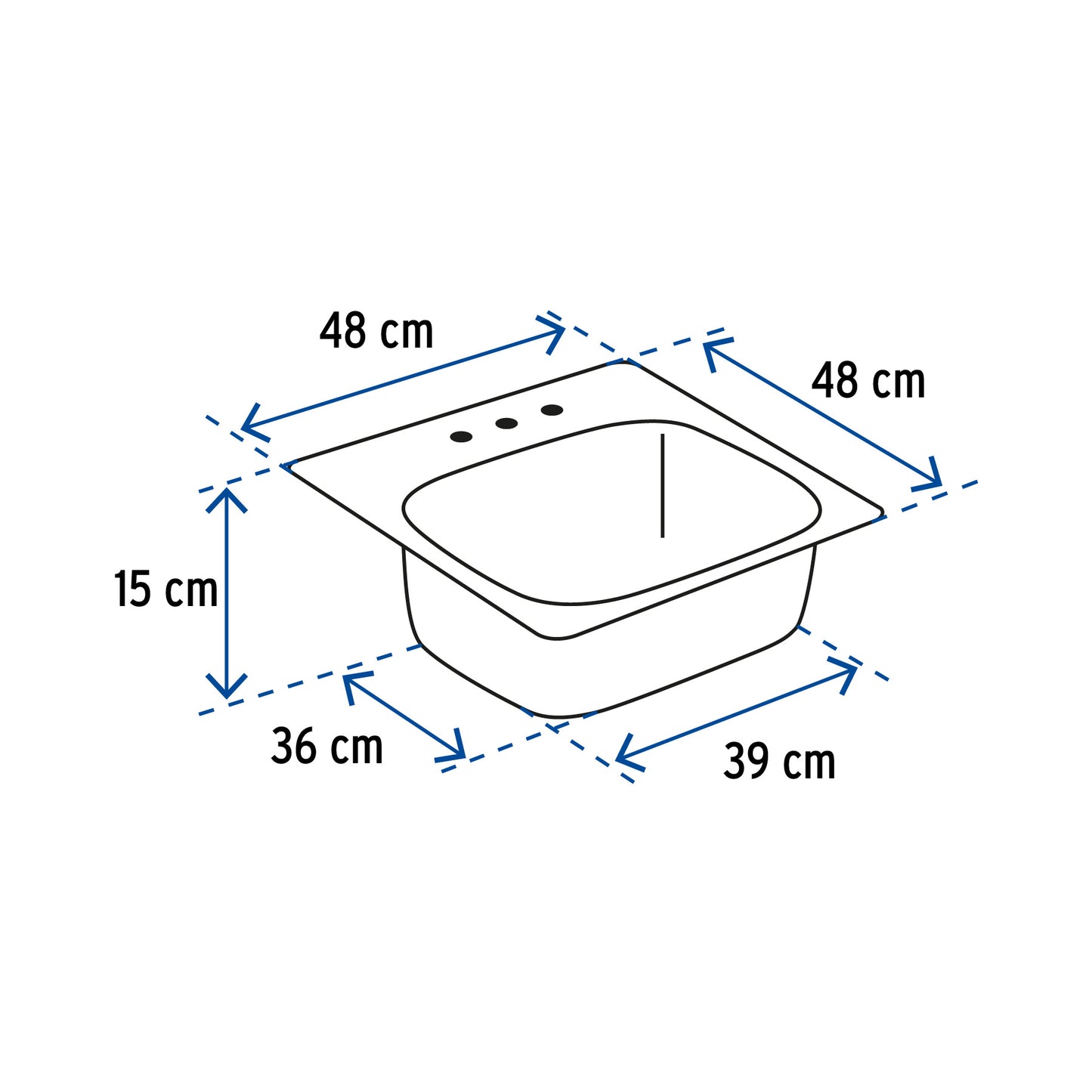 Tarja de empotrar sencilla 48x48cm, Foset Basic TA-48B 49209 MM00