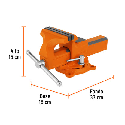 Tornillo de banco 5' tipo europeo de hierro nodular, Truper TA-5-L 100240 MM00