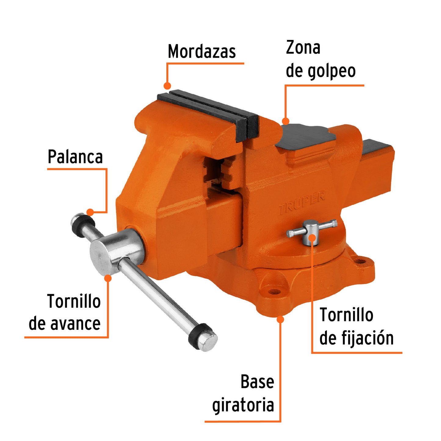 Tornillo de banco 5' uso industrial de hierro nodular TA-5 18593 MM00