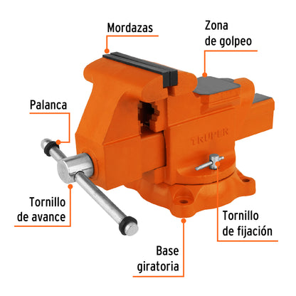 Tornillo de banco 6' uso industrial de hierro nodular TA-6 18594 MM00