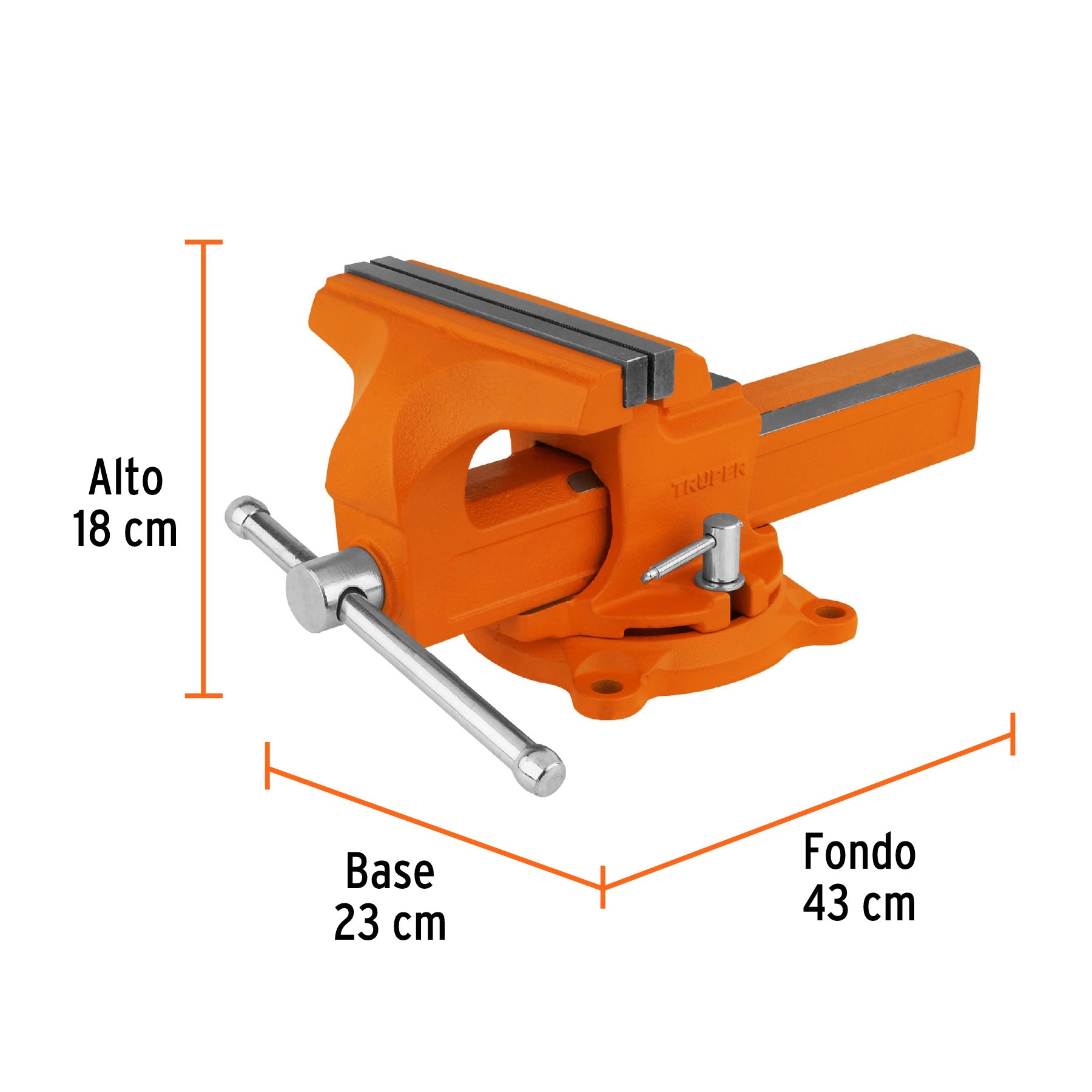 Tornillo de banco 8' tipo europeo de hierro nodular, Truper TA-8-L 100242 MM00