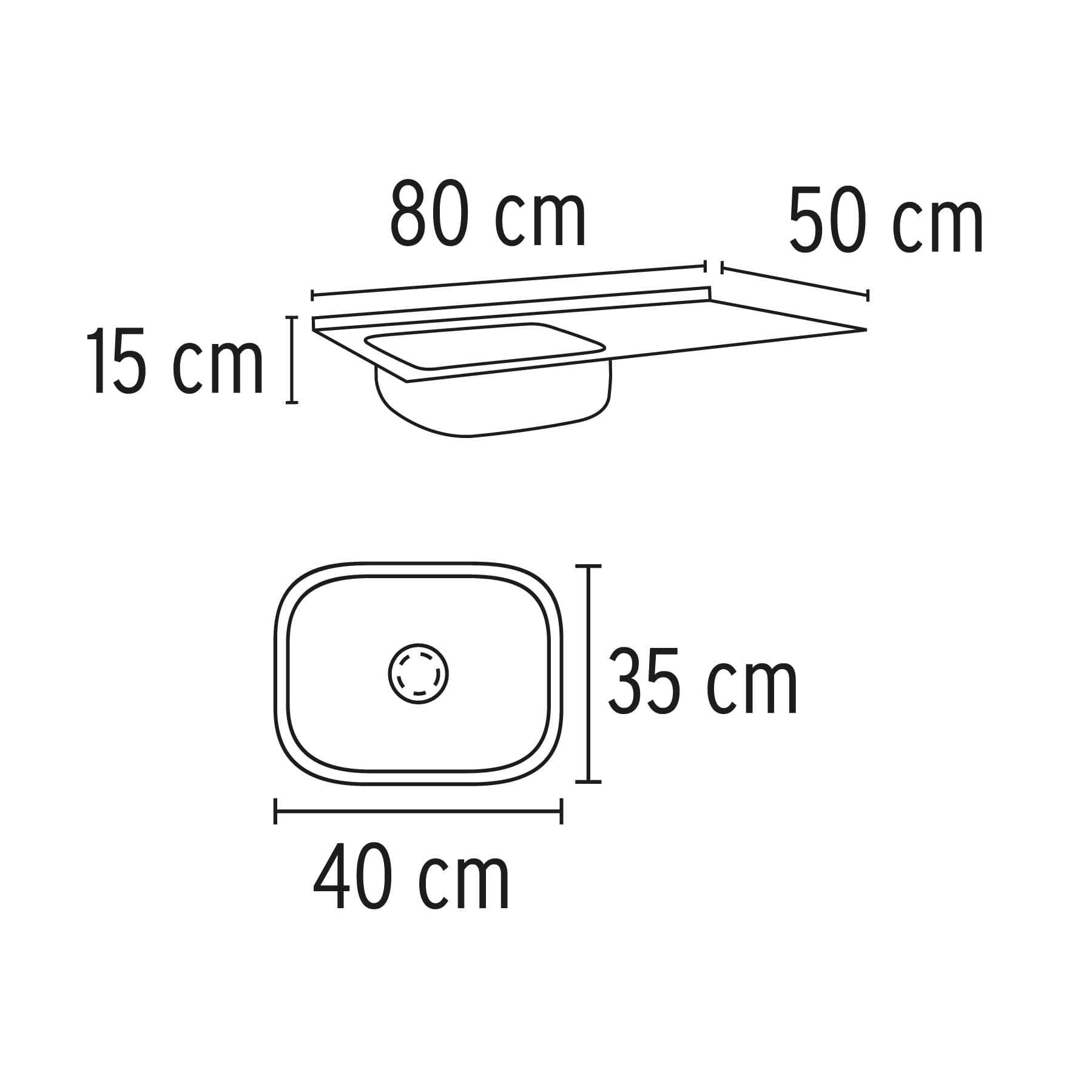 Tarja de empotrar 80x50cm tina izquierda, Foset TA-851I 49167 MM00